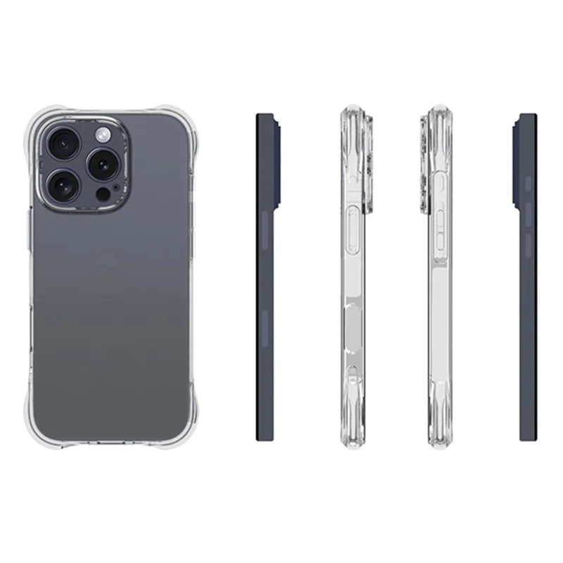 WANLONFENG WL2 Series for iPhone 16 Pro Max Case 2.0mm TPU Phone Cover with 2Pcs Tempered Glass Films