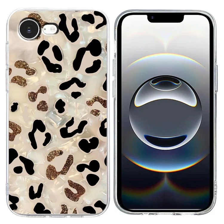 For iPhone 16e Case Soft TPU Phone Back Cover Pattern Printing - Leopard Print