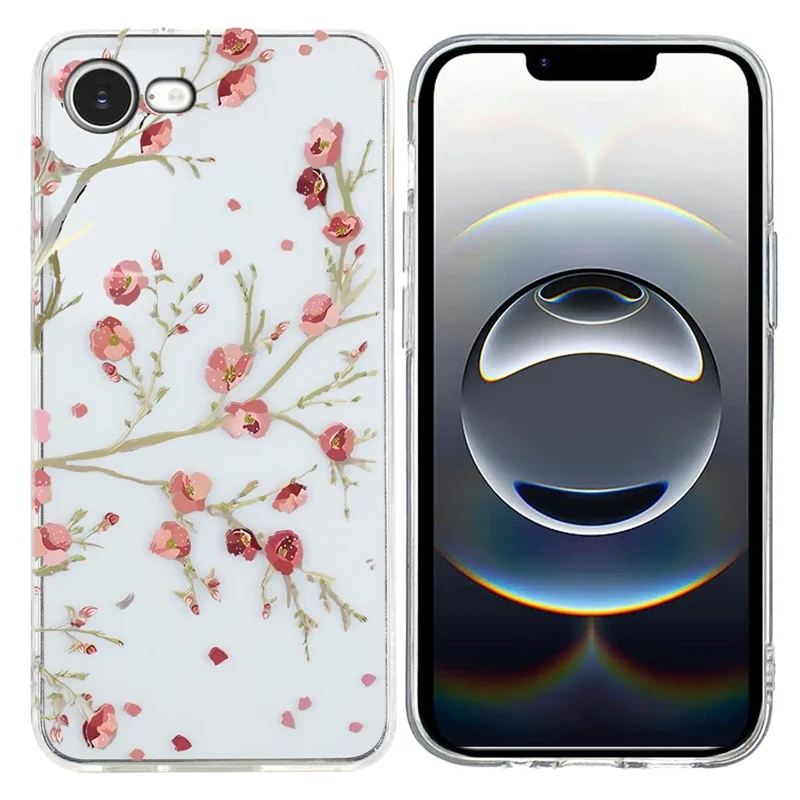 For iPhone 16e Case Soft TPU Phone Back Cover Pattern Printing - Flower