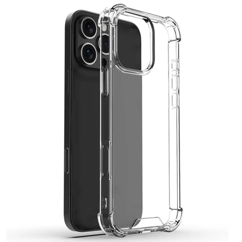 For iPhone 16 Pro Clear Phone Case TPU + Acrylic 1.5mm Shockproof Back Cover