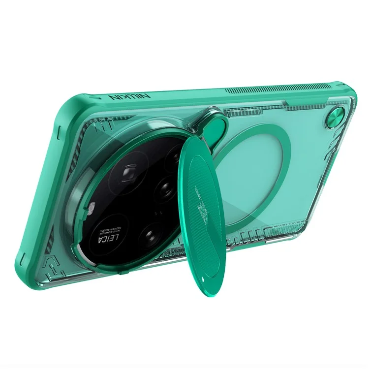 NILLKIN Iceblade Prop For Xiaomi 15 Ultra Case Compatible with MagSafe Lens Cover Kickstand PC + TPU Phone Cover - Green