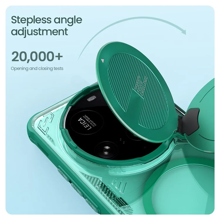 NILLKIN Iceblade Prop For Xiaomi 15 Ultra Case Compatible with MagSafe Lens Cover Kickstand PC + TPU Phone Cover - Green