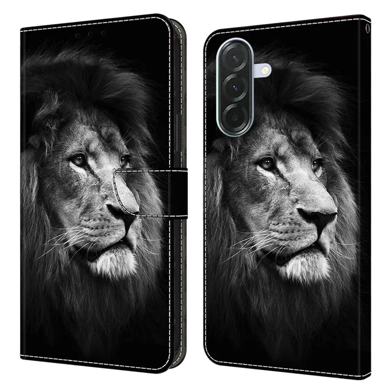 For Samsung Galaxy A36 5G Wallet Case Pattern Printing Stand Leather Flip Phone Cover - Lion