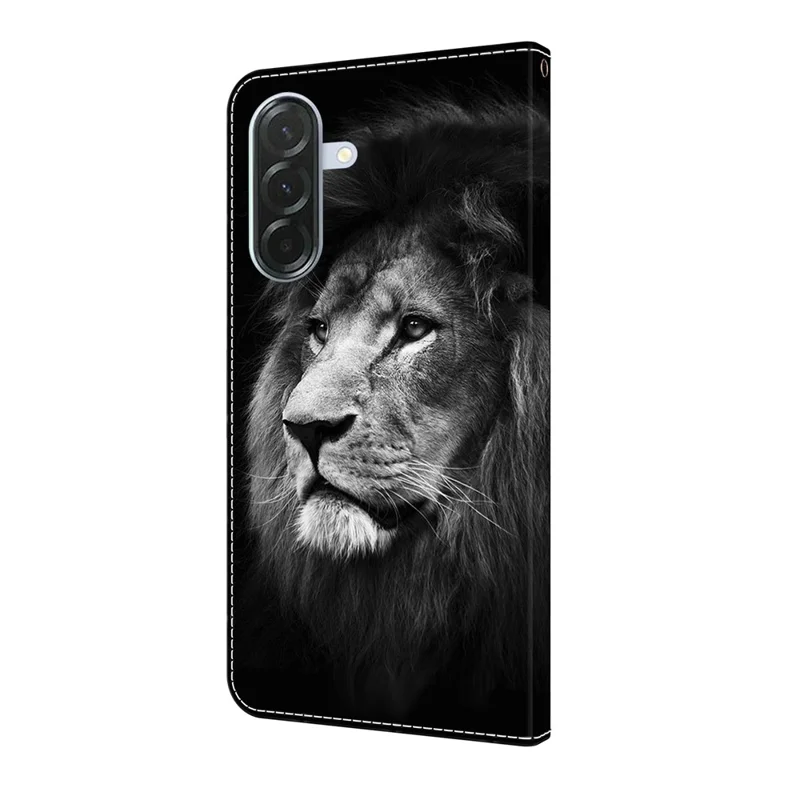For Samsung Galaxy A36 5G Wallet Case Pattern Printing Stand Leather Flip Phone Cover - Lion