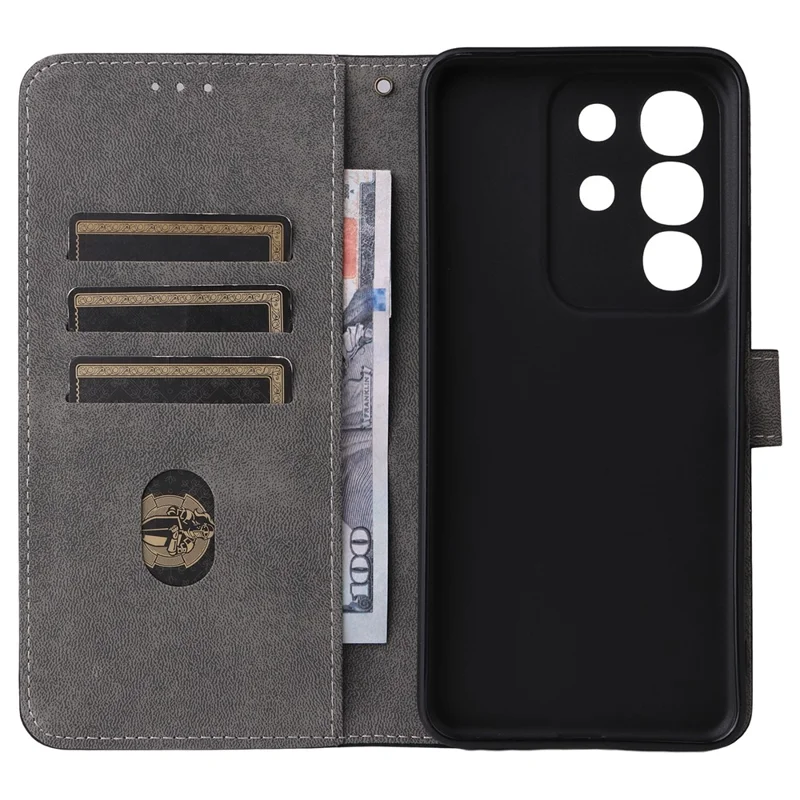 For vivo Y29 4G / T4x 5G Case Wallet RFID Blocking PU Leather Cover Viewing Stand - Black