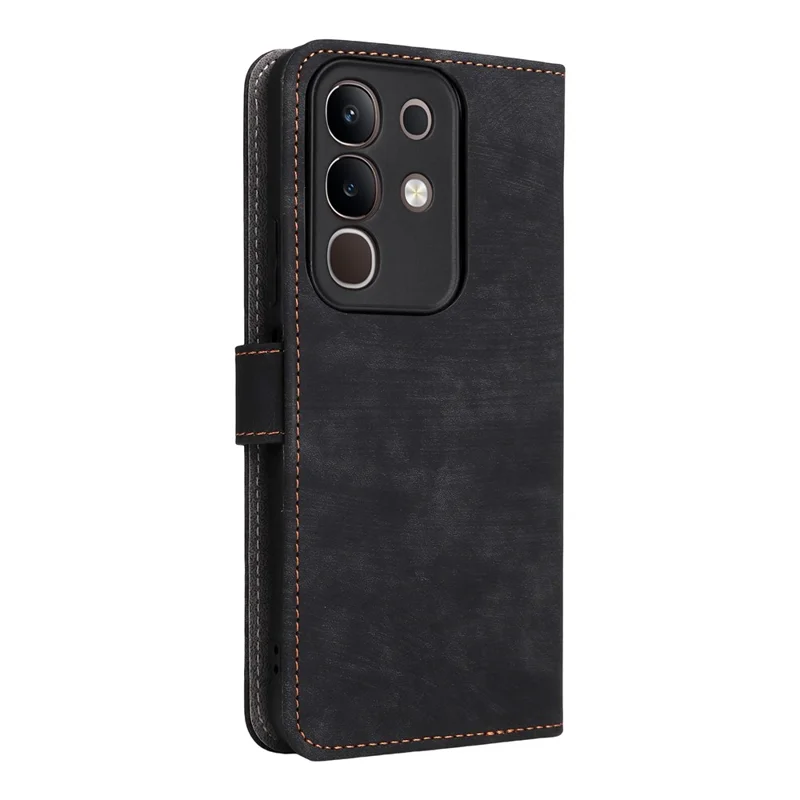 For vivo Y29 4G / T4x 5G Case Wallet RFID Blocking PU Leather Cover Viewing Stand - Black