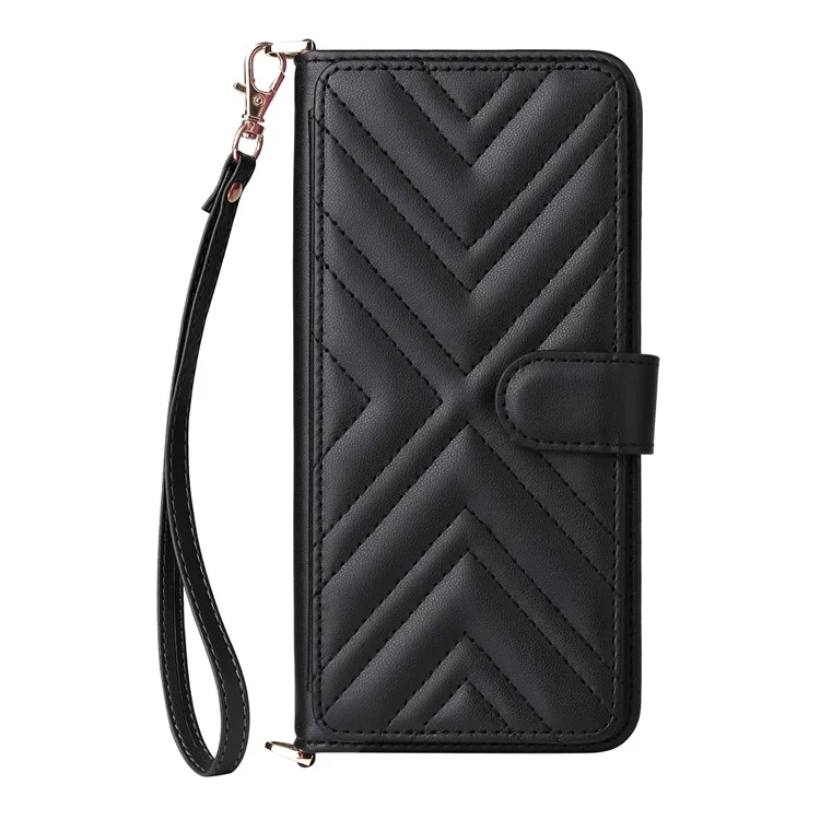 Funda de cuero para Asus ROG Phone 9 5G / Phone 9 Pro 5G con correa para el hombro y cartera - Negro