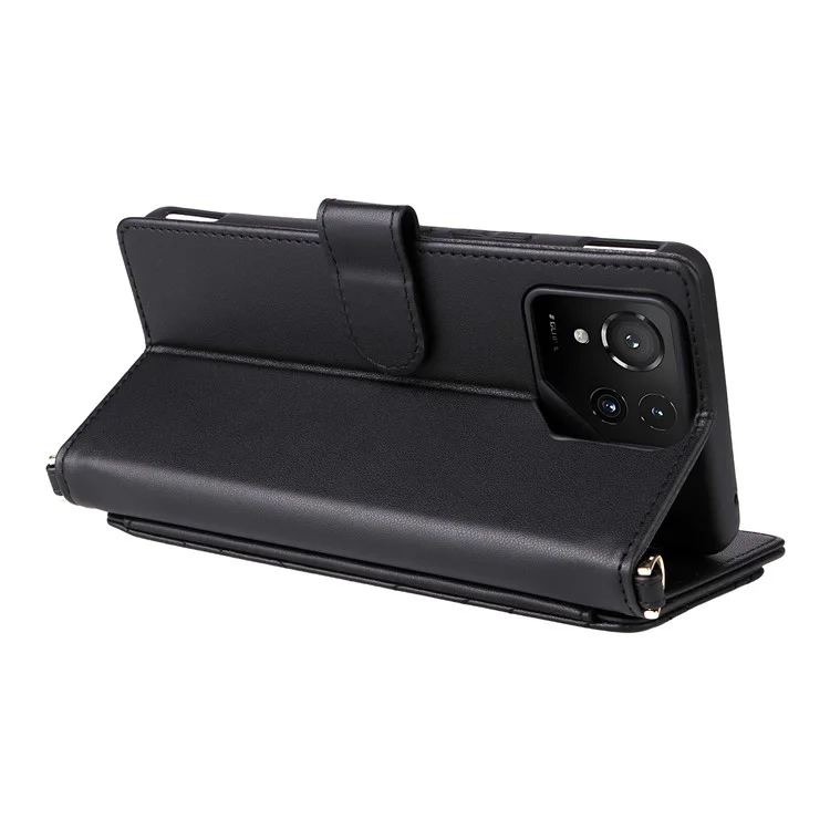 Funda de cuero para Asus ROG Phone 9 5G / Phone 9 Pro 5G con correa para el hombro y cartera - Negro