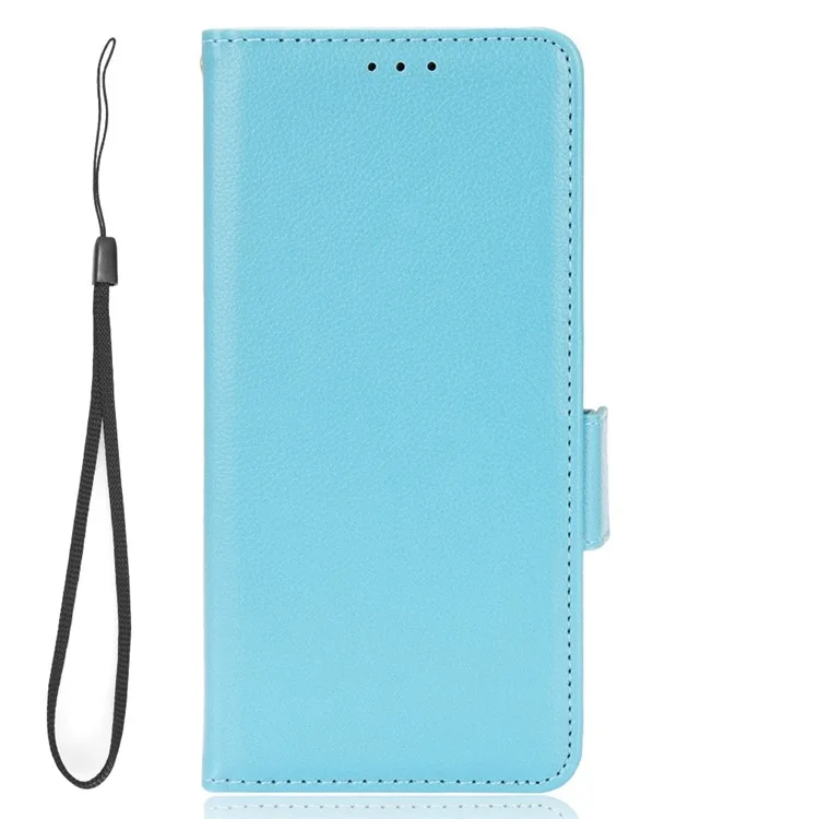 Cell Phone Case For HTC Desire 22 Pro 5G, Litchi Texture Stand Wallet Phone Cover PU Leather Dual Magnetic Clasp Shell - Baby Blue