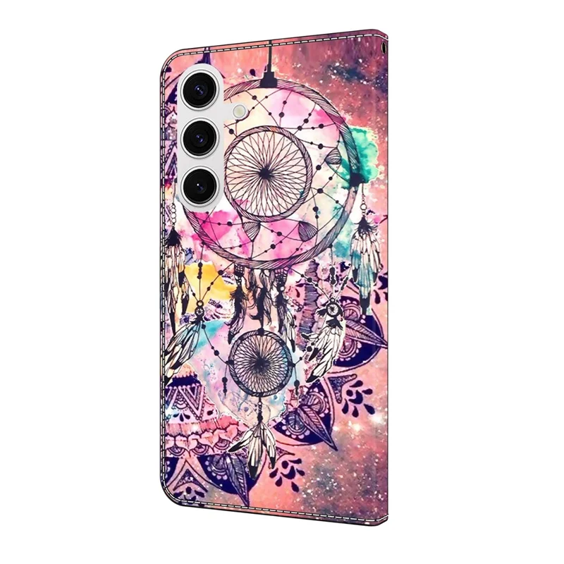 For Samsung Galaxy S25 Wallet Case Pattern Printing Stand Leather Flip Phone Cover - Wind Chime