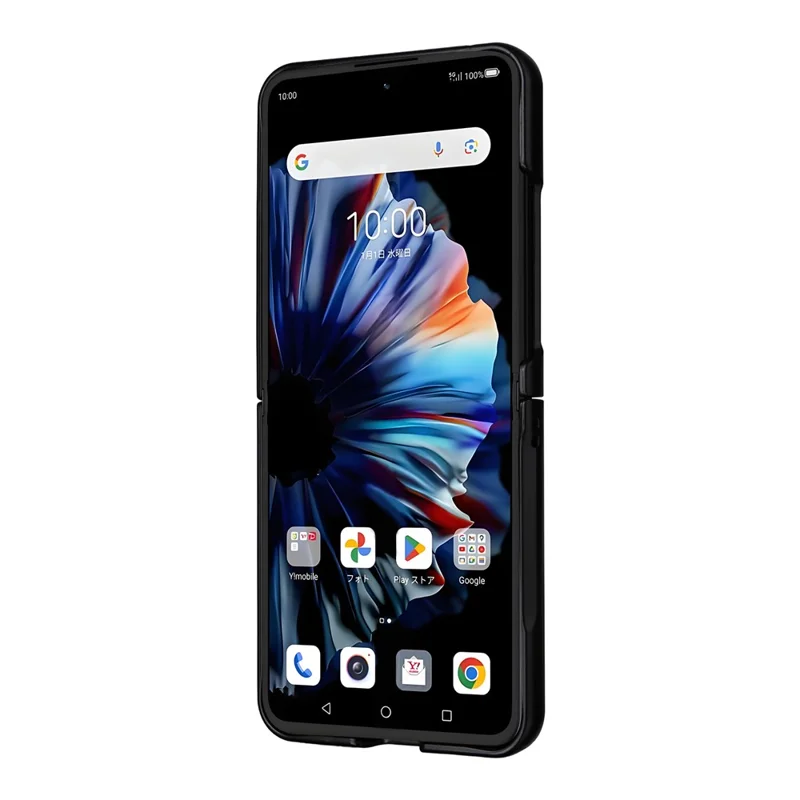 For ZTE nubia Flip2 5G Case Litchi Texture Leather + Hard PC Phone Cover - Black