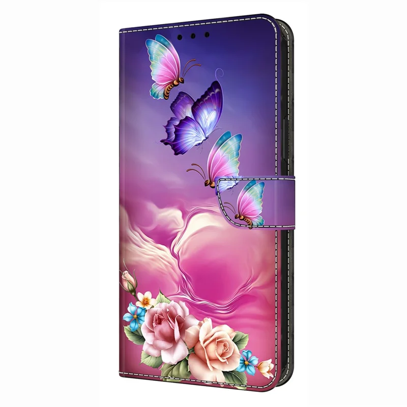 For Google Pixel 9 Pro XL Wallet Case Pattern Printing Stand Leather Flip Phone Cover - Floral Butterfly