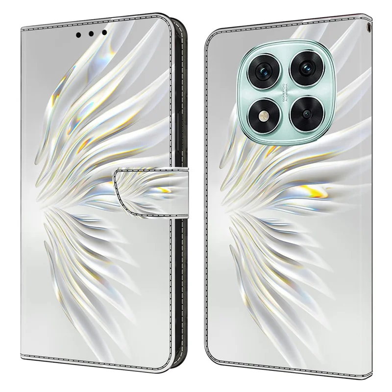 For Xiaomi Redmi Note 14 Pro 5G Wallet Case Pattern Printing Stand Leather Flip Phone Cover - Crystal Wings