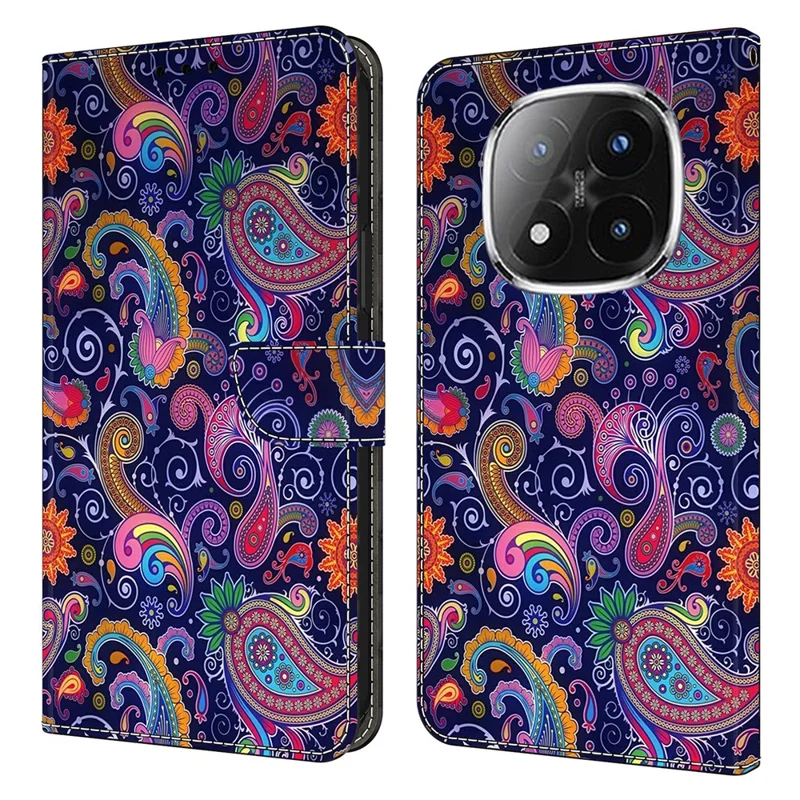 For Xiaomi Redmi Note 14 Pro 4G Wallet Case Pattern Printing Stand Leather Flip Phone Cover - Ethnic Vine
