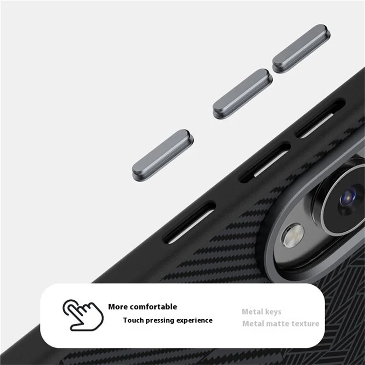 Чехол ABEEL для Samsung Galaxy S25 Edge из поликарбоната + TPU + алюминиевого сплава + искусственной кожи, совместимый с MagSafe - Текстура 1