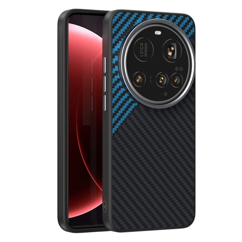 ABEEL For Xiaomi 15 Ultra Magnetic Case Carbon Fiber Texture Back Cover - Black  /  Blue