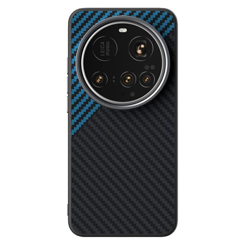 ABEEL For Xiaomi 15 Ultra Magnetic Case Carbon Fiber Texture Back Cover - Black  /  Blue