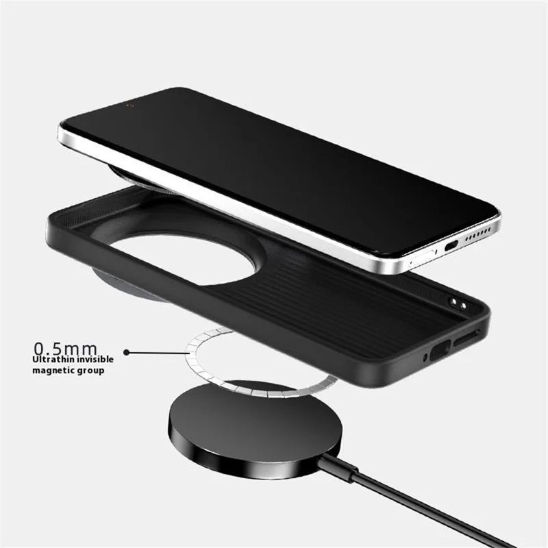 ABEEL For Xiaomi 15 Ultra Magnetic Case Carbon Fiber Texture Back Cover - Black  /  Blue