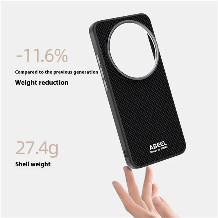 ABEEL для Xiaomi 15 Ultra Чехол, совместимый с MagSafe, с печатным ПК, TPU, алюминиевым сплавом и кожаной отделкой - Черный
