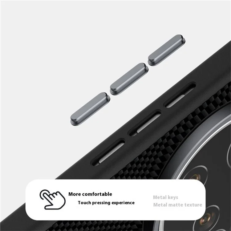 ABEEL для Xiaomi 15 Ultra Чехол, совместимый с MagSafe, с печатным ПК, TPU, алюминиевым сплавом и кожаной отделкой - Черный