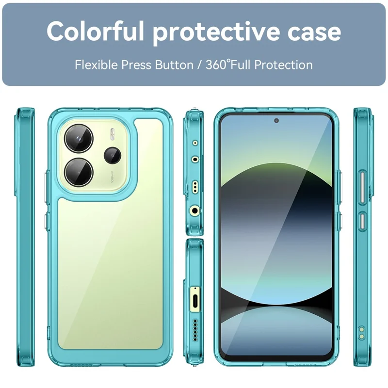 For Xiaomi Redmi Note 14 4G (164.84mm) Case TPU + Acrylic Protective Clear Phone Cover - Transparent Blue
