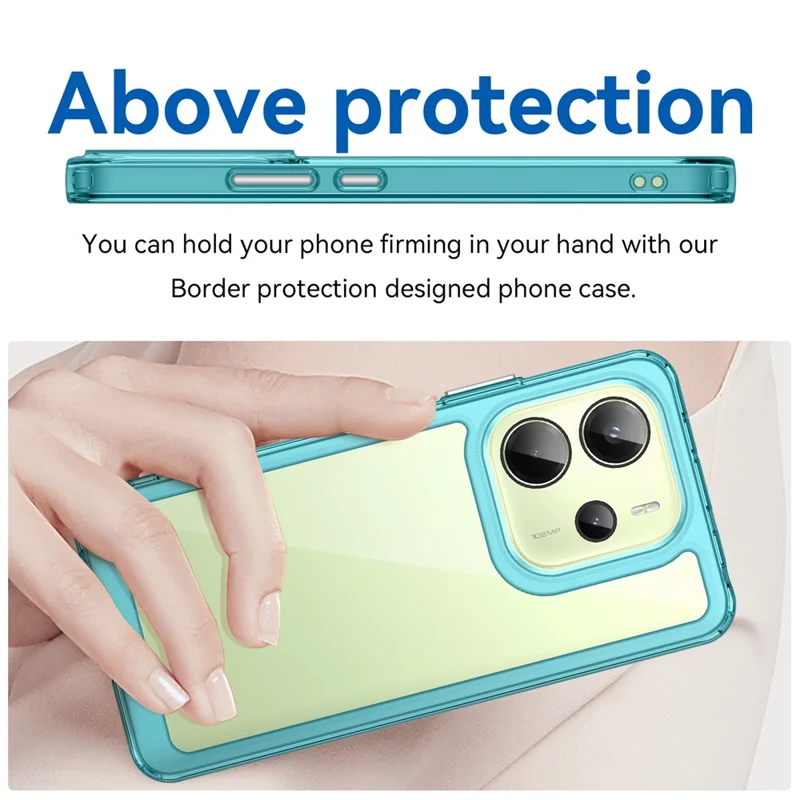 For Xiaomi Redmi Note 14 4G (164.84mm) Case TPU + Acrylic Protective Clear Phone Cover - Transparent Blue