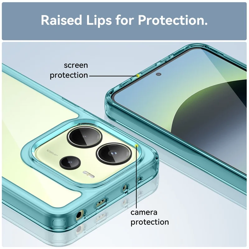 For Xiaomi Redmi Note 14 4G (164.84mm) Case TPU + Acrylic Protective Clear Phone Cover - Transparent Blue