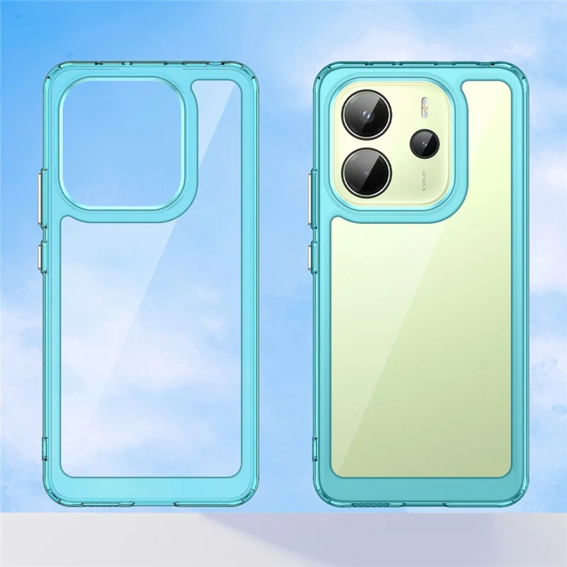 For Xiaomi Redmi Note 14 4G (164.84mm) Case TPU + Acrylic Protective Clear Phone Cover - Transparent Blue