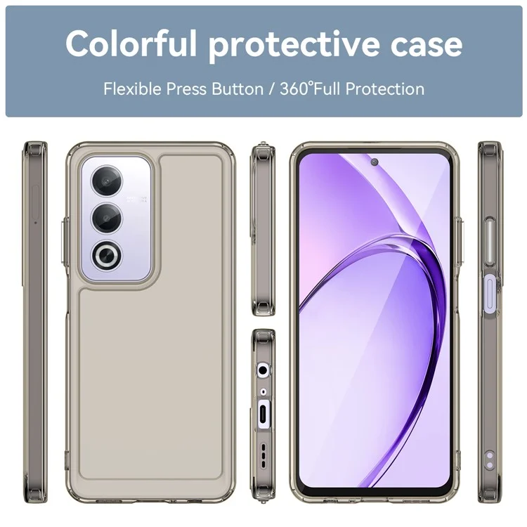 TPU Hülle für Oppo A80 5G / A3x 5G (China) / K12x 5G (Indien) / A3 Vitality Edition (China) / A3 Pro (Global) 5G Smartphone Rückseite - Transparent Grau