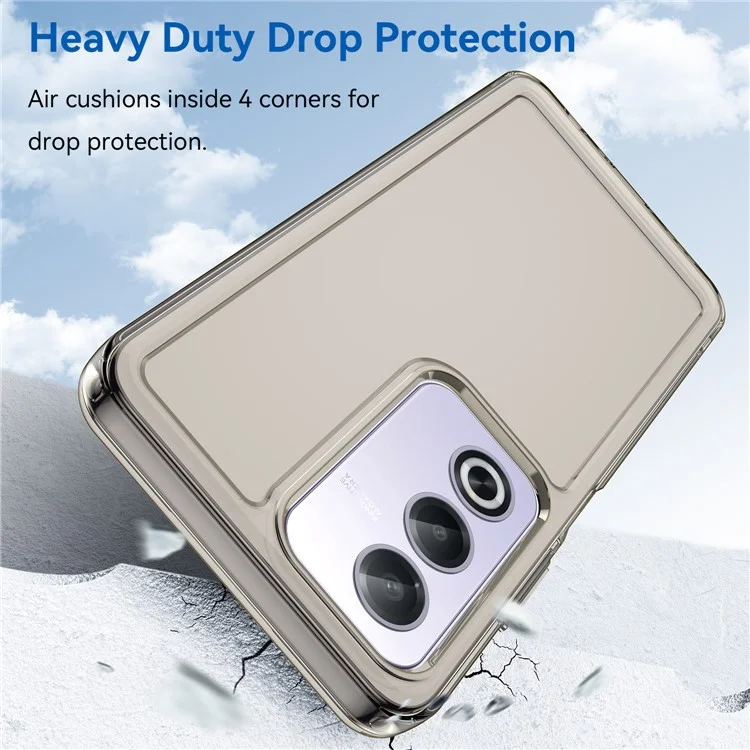 TPU Hülle für Oppo A80 5G / A3x 5G (China) / K12x 5G (Indien) / A3 Vitality Edition (China) / A3 Pro (Global) 5G Smartphone Rückseite - Transparent Grau