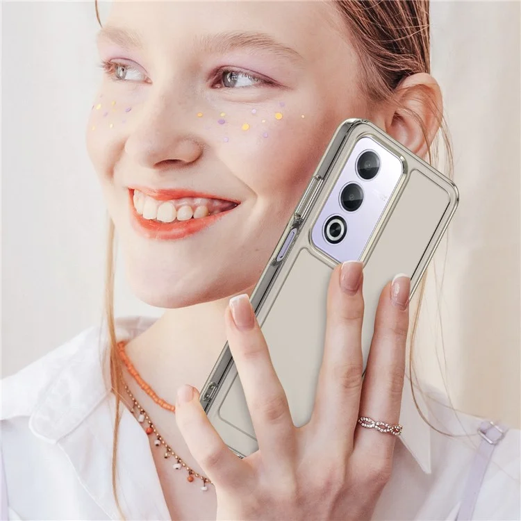 TPU Hülle für Oppo A80 5G / A3x 5G (China) / K12x 5G (Indien) / A3 Vitality Edition (China) / A3 Pro (Global) 5G Smartphone Rückseite - Transparent Grau