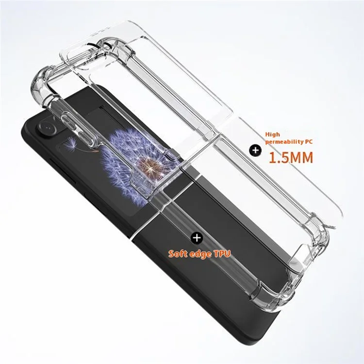 Compra a granel para funda de Samsung Galaxy Z Flip6 5G con esquinas reforzadas TPU + PC de 1,5 mm, anticaídas