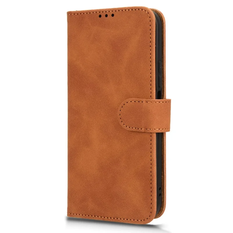 For Honor X8c 4G Leather Case Skin Feel Anti Drop Wallet Flip Phone Cover - Brown