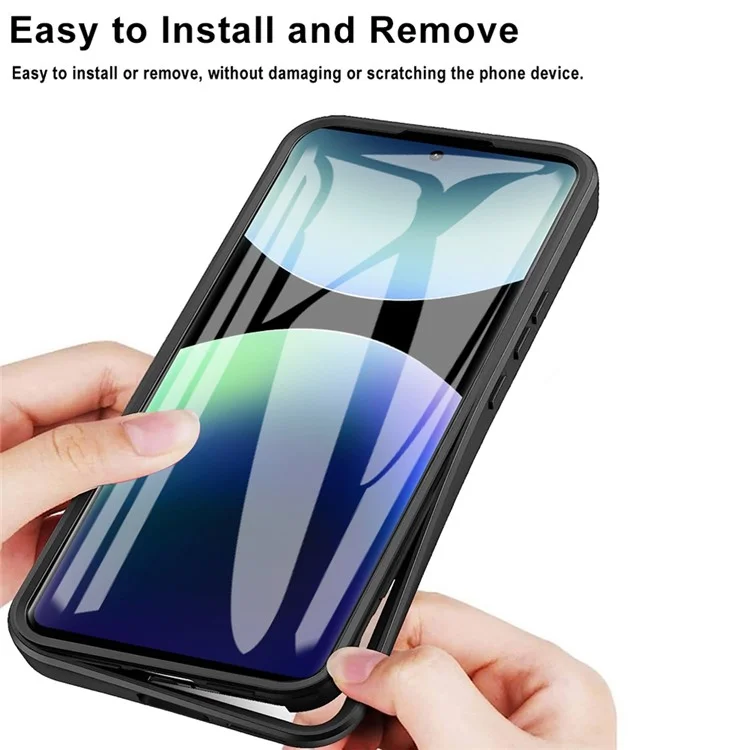 Für Xiaomi Redmi Note 14 Pro 4G Hülle Acryl + TPU Transparente Handyhülle mit PET-Displayschutzfolie - Schwarz