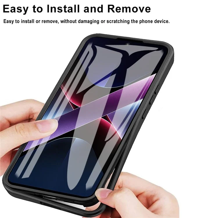 Funda para Xiaomi Poco X7 Pro 5G de Acrílico + TPU Transparente con Película Protectora de Pantalla PET - Negro