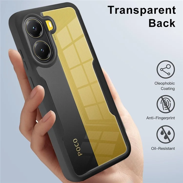 Funda para Xiaomi Poco X7 Pro 5G de Acrílico + TPU Transparente con Película Protectora de Pantalla PET - Negro