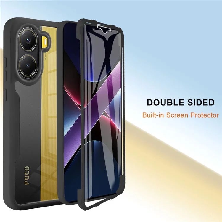 Funda para Xiaomi Poco X7 Pro 5G de Acrílico + TPU Transparente con Película Protectora de Pantalla PET - Negro