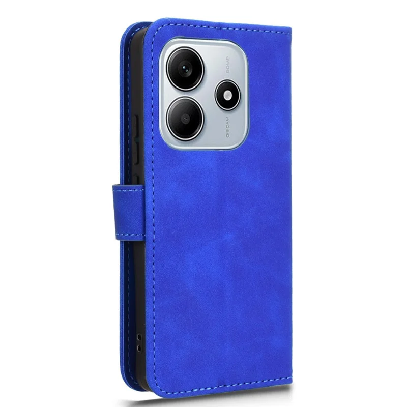 For Xiaomi Redmi Note 14 4G (164.84mm) Leather Case Skin Feel Anti Drop Wallet Flip Phone Cover - Blue