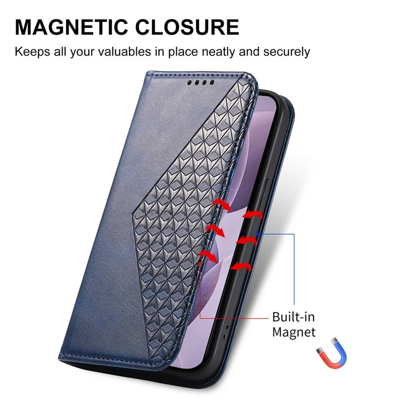 For Xiaomi Redmi Note 14 4G (164.84mm) Case Calf Texture PU Leather Phone Cover with Wallet - Blue