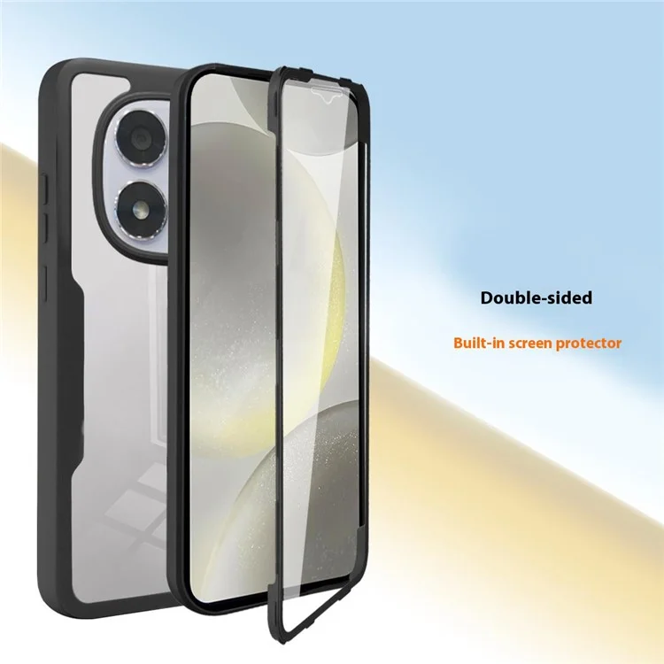 Für Xiaomi Redmi Note 14 Pro 5G / 14 Pro+ 5G Hülle Acryl + TPU Transparente Handyhülle mit PET Displayschutzfolie - Schwarz
