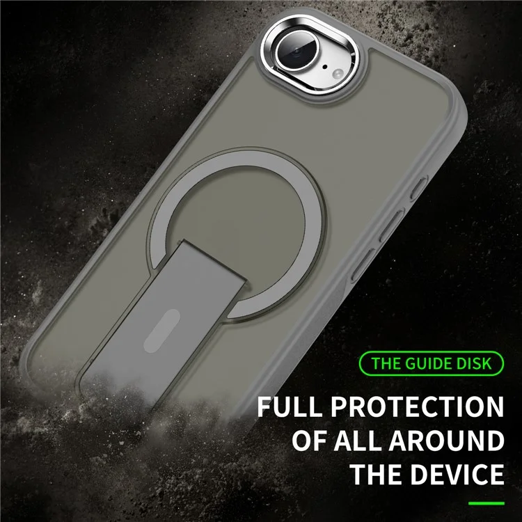Cover per iPhone 16e Compatibile con MagSafe, Cover per Telefono PC + TPU con Supporto - Nero