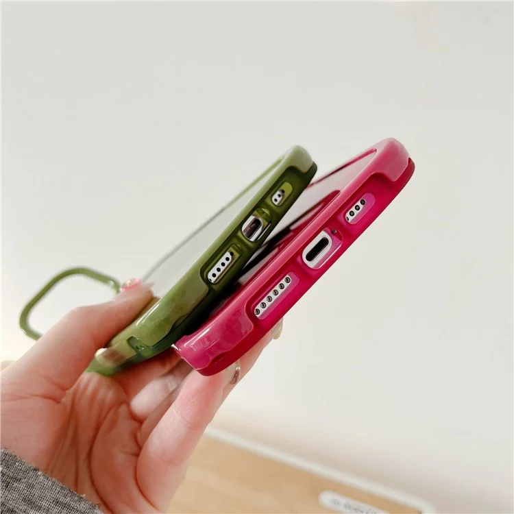 Para el Iphone 14 Pro Anti-fading Cell Telephip Case Shell Shell Camera Red Ring Ring Slim Fit Telip - Verde