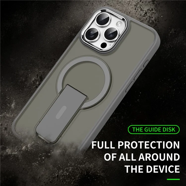 Per iPhone 14 Pro Custodia Compatibile con MagSafe PC + Custodia Telefonica TPU con Supporto - Titanio Grigio