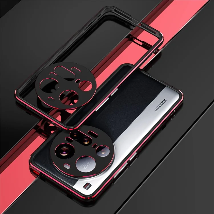 Capa de Proteção para Xiaomi 15 Ultra com Moldura Metálica e Proteção de Lente da Câmera - Preto / Vermelho