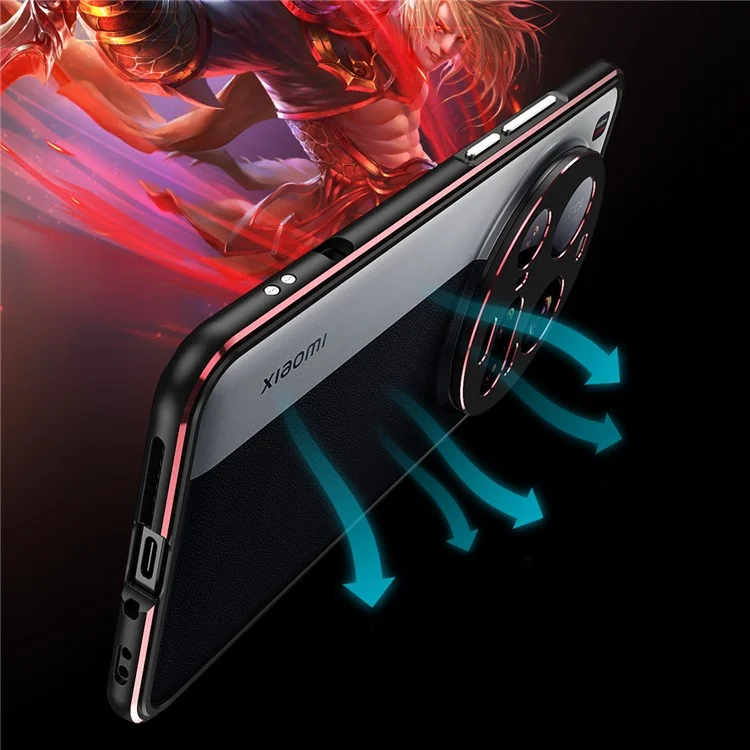 Capa de Proteção para Xiaomi 15 Ultra com Moldura Metálica e Proteção de Lente da Câmera - Preto / Vermelho
