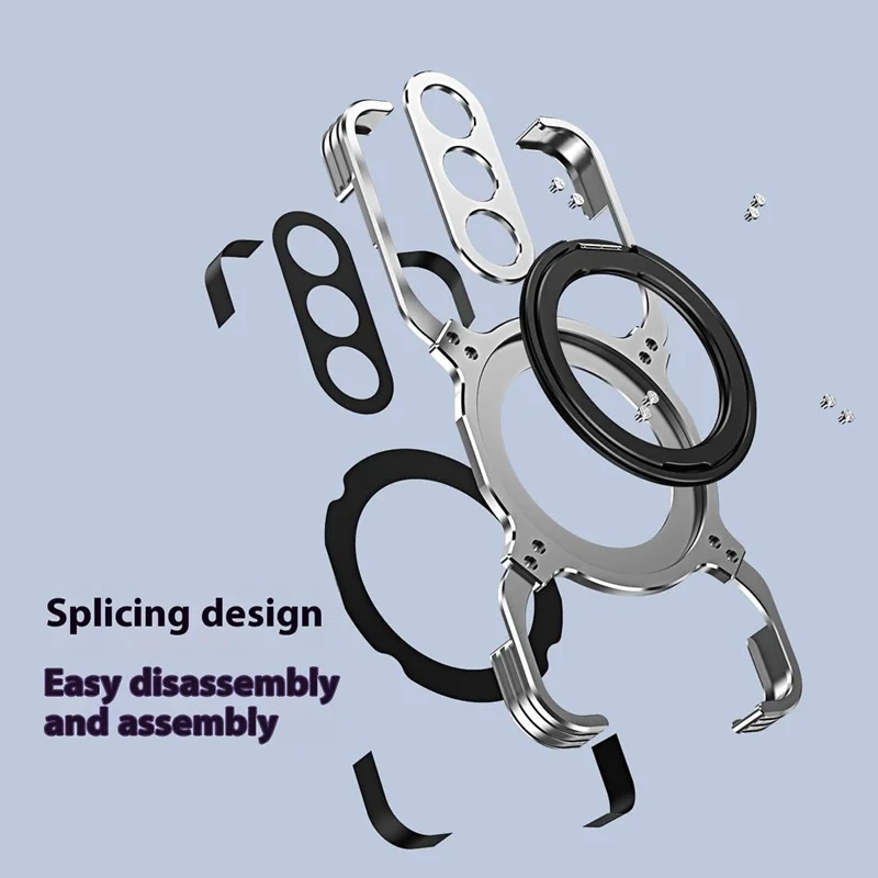 For Samsung Galaxy S25+ Case Kickstand Metal Bumper Magnetic Phone Cover - Black / Red