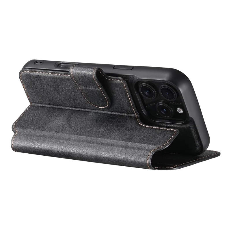 SUTENI Q-05 per iPhone 16 Pro Custodia Portafoglio 2 in 1 Staccabile in Pelle con Supporto - Nero