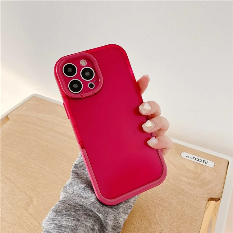Anti-drop Phone Case for iPhone 14 Pro Max, Supporting Kickstand Camera Protection Phone Protective Back Cover - Red