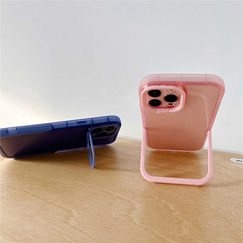 Anti-drop Phone Case for iPhone 14 Pro Max, Supporting Kickstand Camera Protection Phone Protective Back Cover - Green