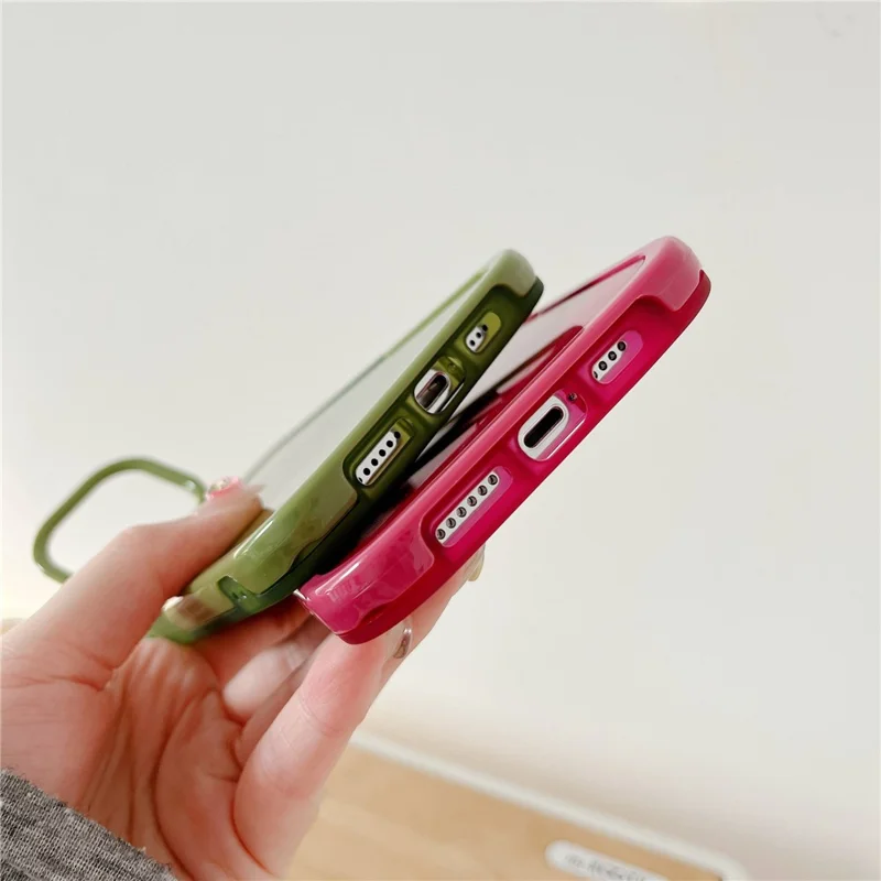 Anti-drop Phone Case for iPhone 14 Pro Max, Supporting Kickstand Camera Protection Phone Protective Back Cover - Green